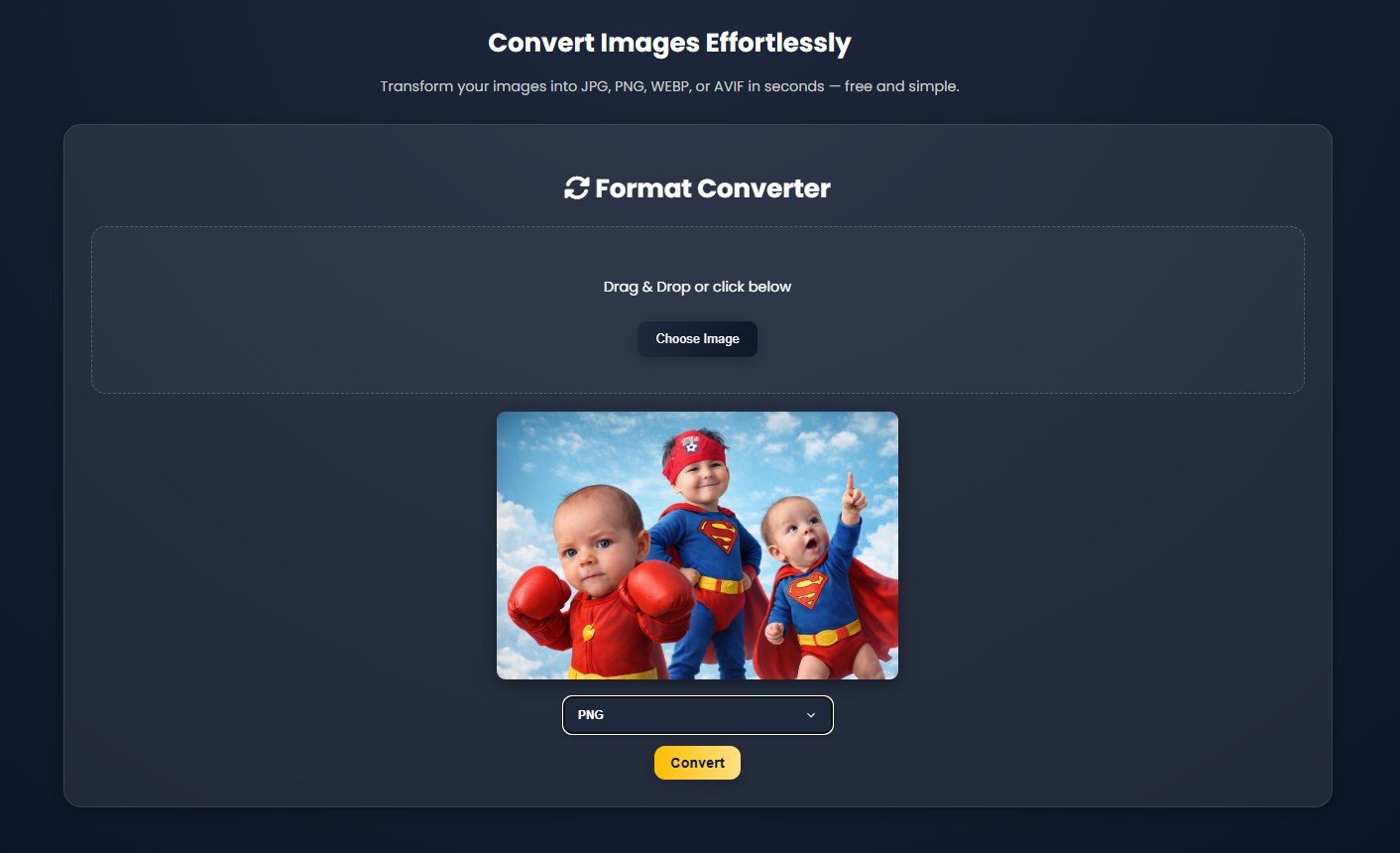 Image Converter Tool Interface