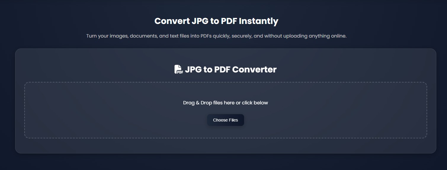 PDF Creator Tool Interface
